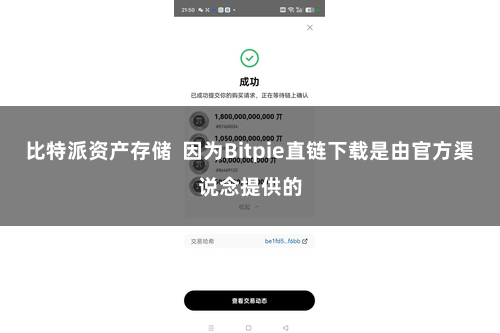 比特派资产存储 因为Bitpie直链下载是由官方渠说念提供的