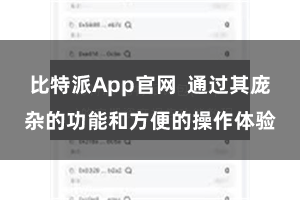 比特派App官网  通过其庞杂的功能和方便的操作体验