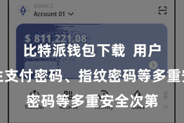 比特派钱包下载  用户不错诞生支付密码、指纹密码等多重安全次第